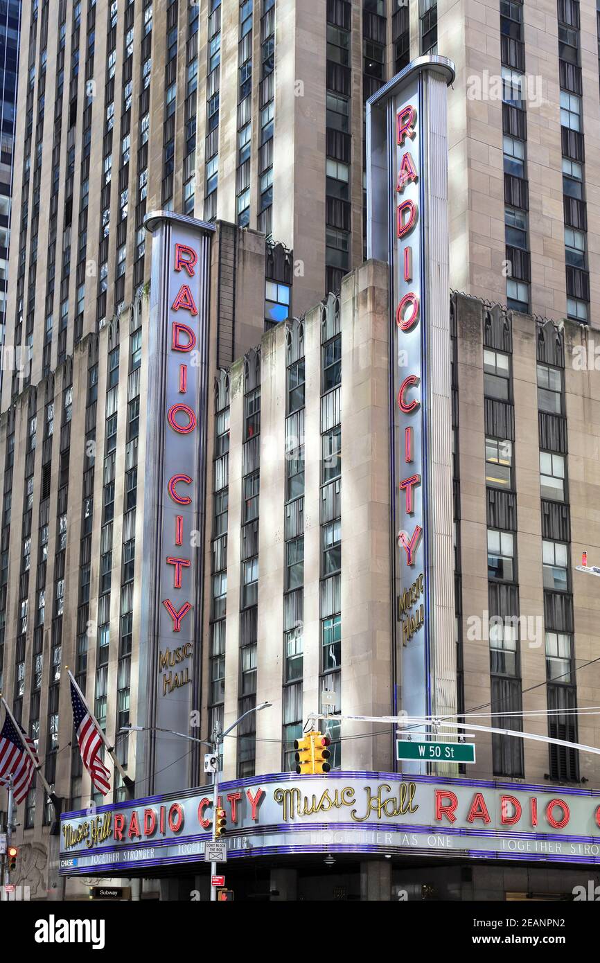 Radio City Music Hall, Rockefeller Center, Midtown, Manhattan, New York City, New York, United States of America, North America Stock Photo