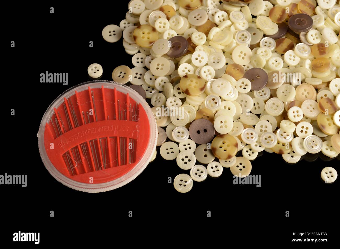 Sewing Needles With Buttons Stock Photo Alamy