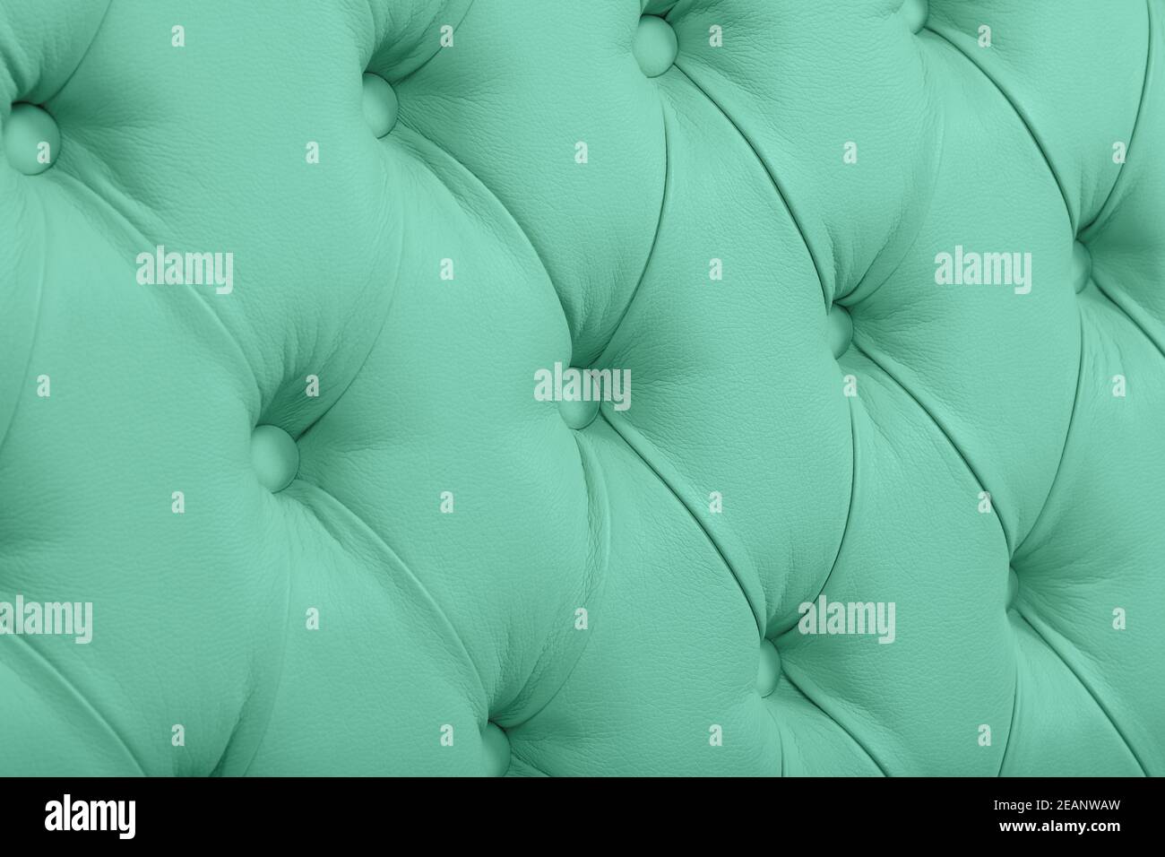 Teal leather capitone background texture Stock Photo