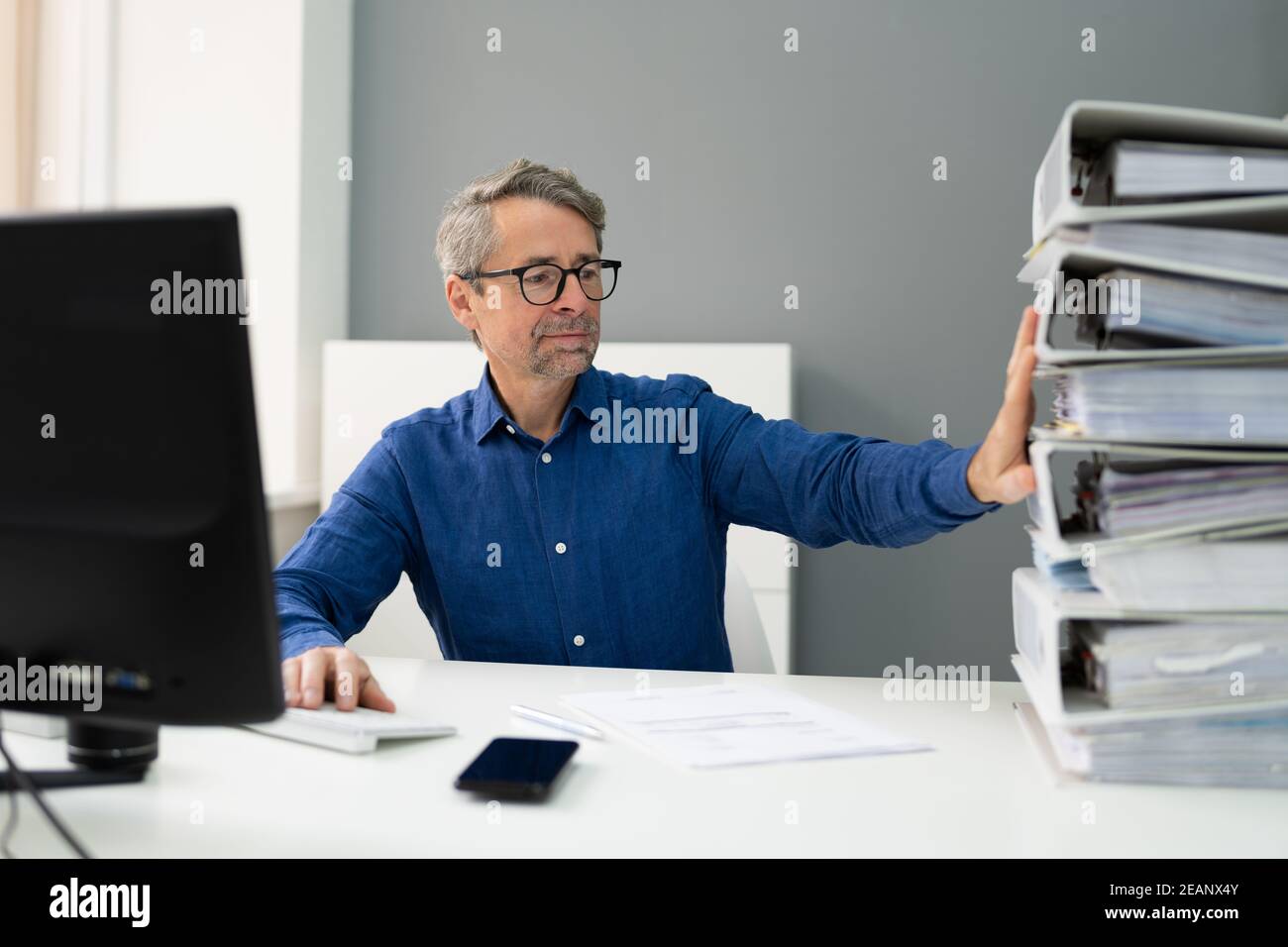 Digital Invoice Tax Software. Paper Document Stock Photo