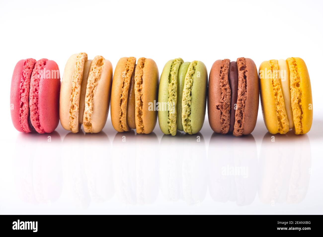Colorful Macarons in a row Stock Photo - Alamy