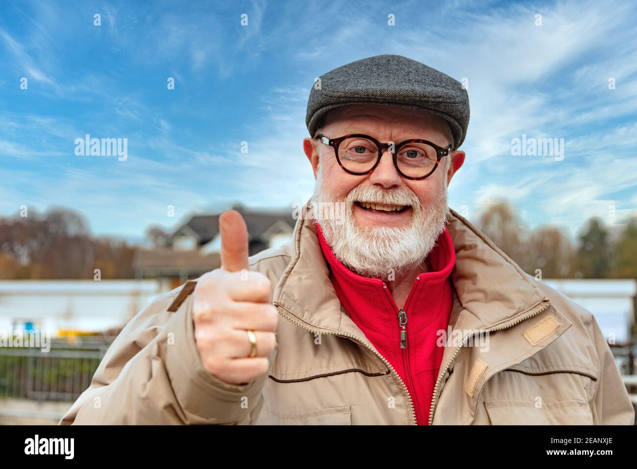 Outdoor Portrait from a optimistic Senior Stock Photo