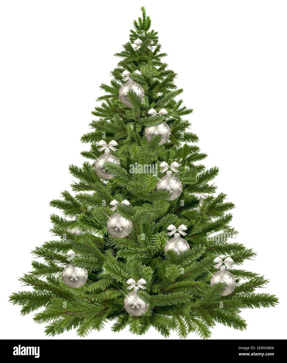 Christmas tree on white background. 3D rendering Stock Photo Alamy