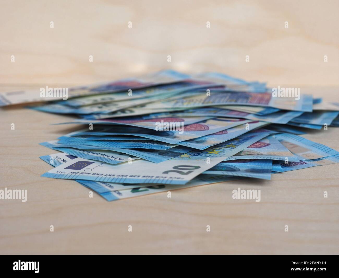 Euro notes and coins, European Union Stock Photo