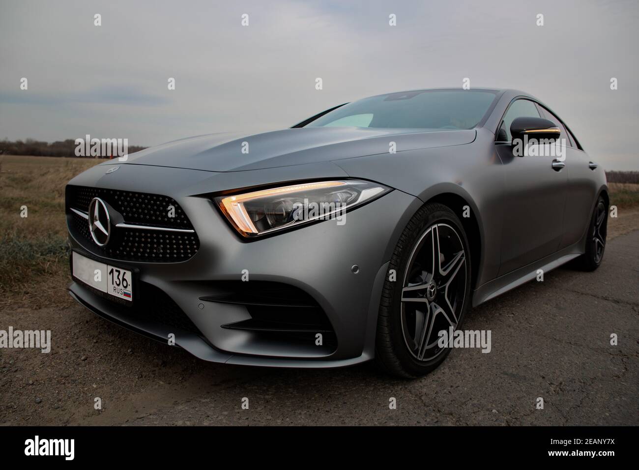 Mercedes Benz headlight, Matt grey, drive, luxury, automobile Stock Photo -  Alamy