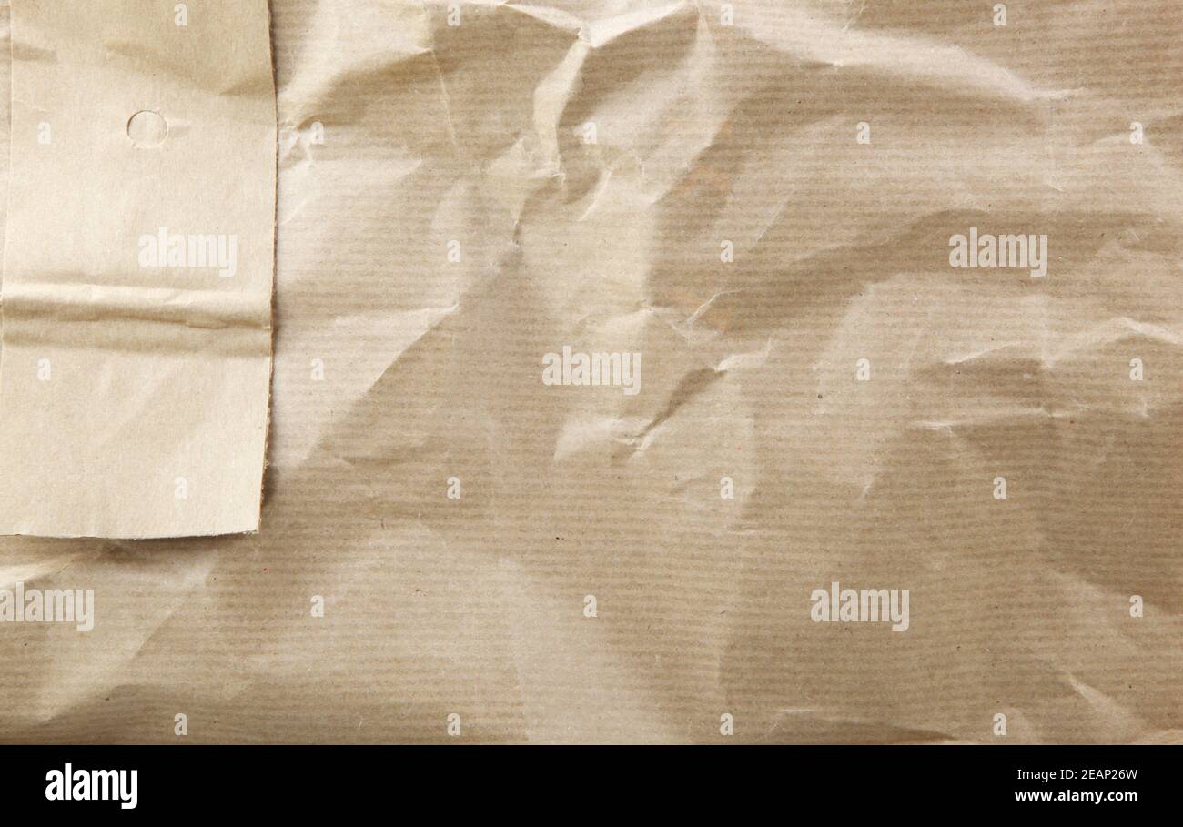 Crinkled brown paper Stock Photo