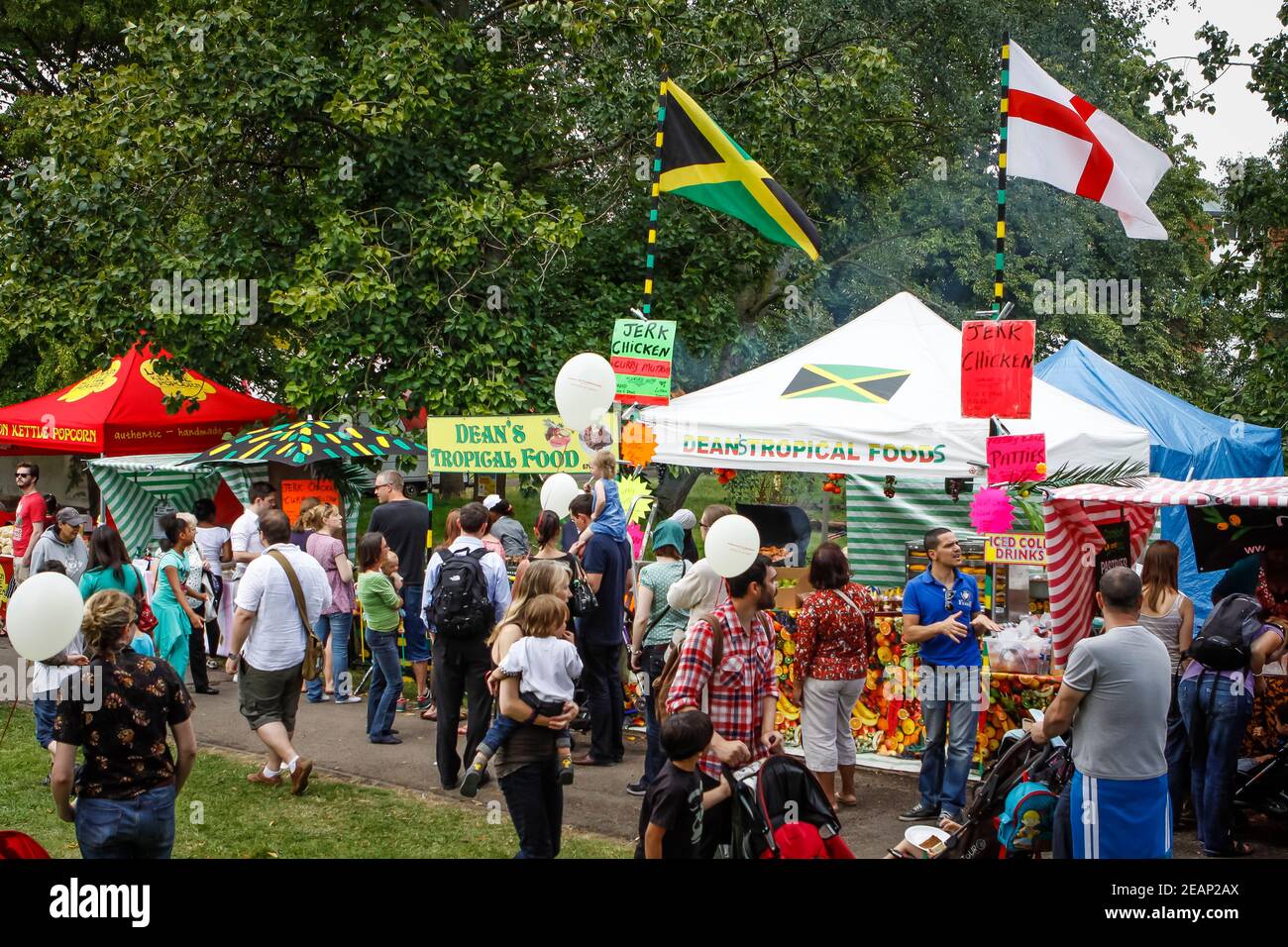 Food stalls at Underground Festival in Crystal Palace,South London Stock Photo