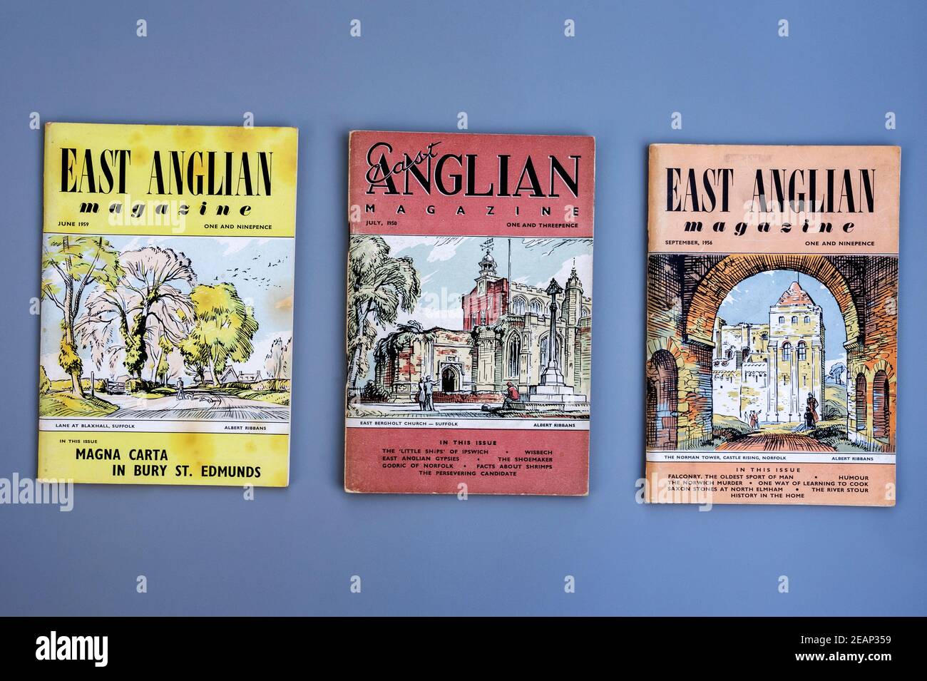 Vintage copies of the East Anglian magazine Stock Photo