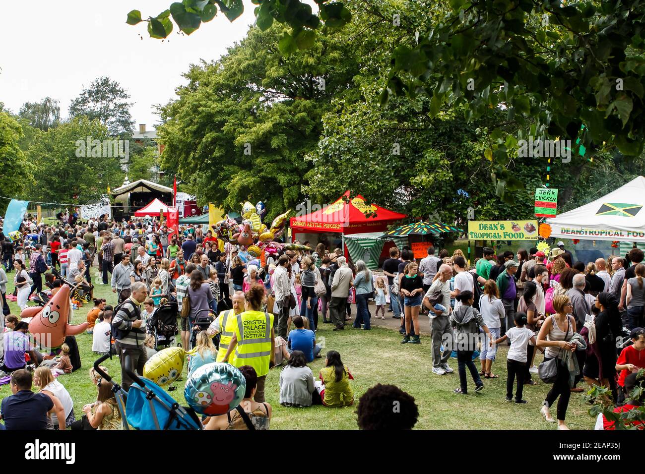 Wide shot of crowds at Underground Festival in Crystal Palace,South London Stock Photo