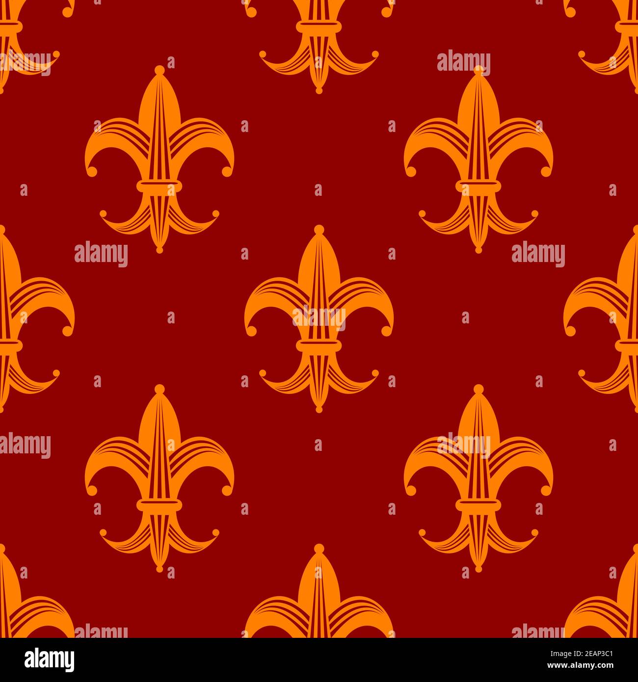 Seamless floral fleur de lys royal orange lily pattern for wallpaper, tiles  and fabric design Stock Vector Image & Art - Alamy