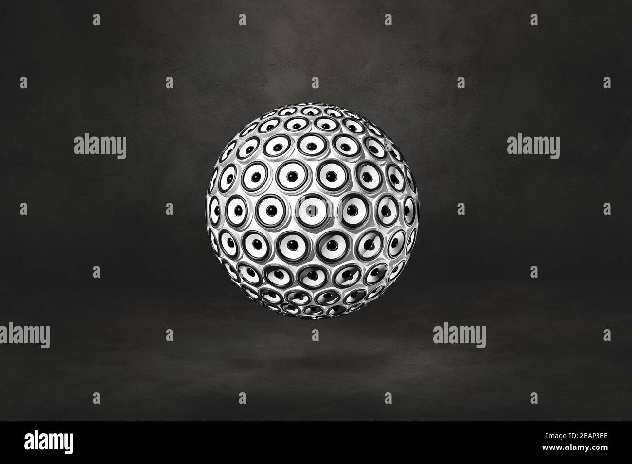Speakers sphere on a black studio background Stock Photo