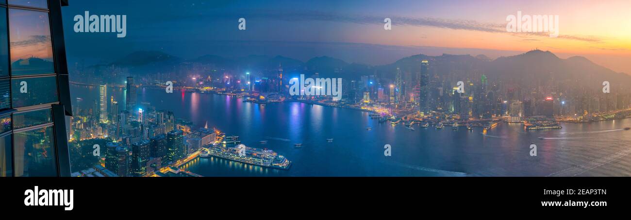 Hong Kong city skyline with Victoria Harbor view Stock Photo - Alamy