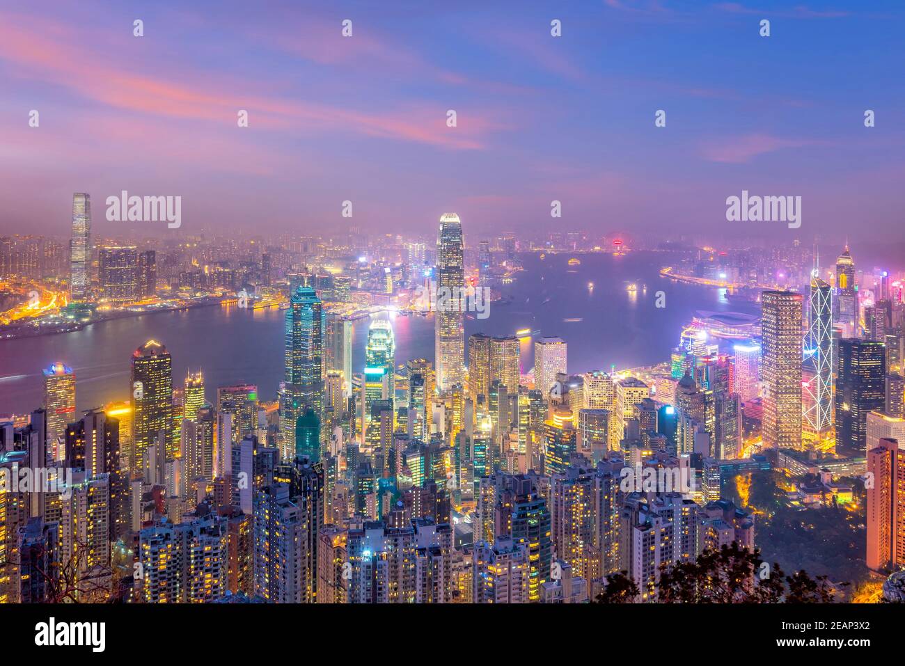 Hong Kong city skyline with Victoria Harbor view Stock Photo - Alamy
