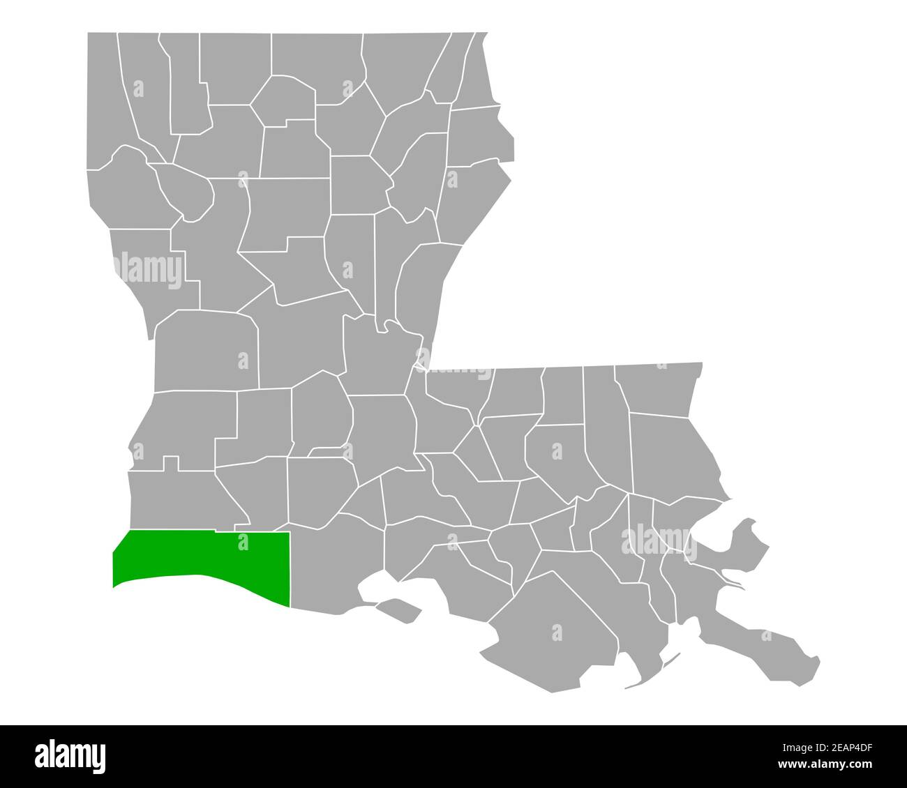 Map of Cameron in Louisiana Stock Photo