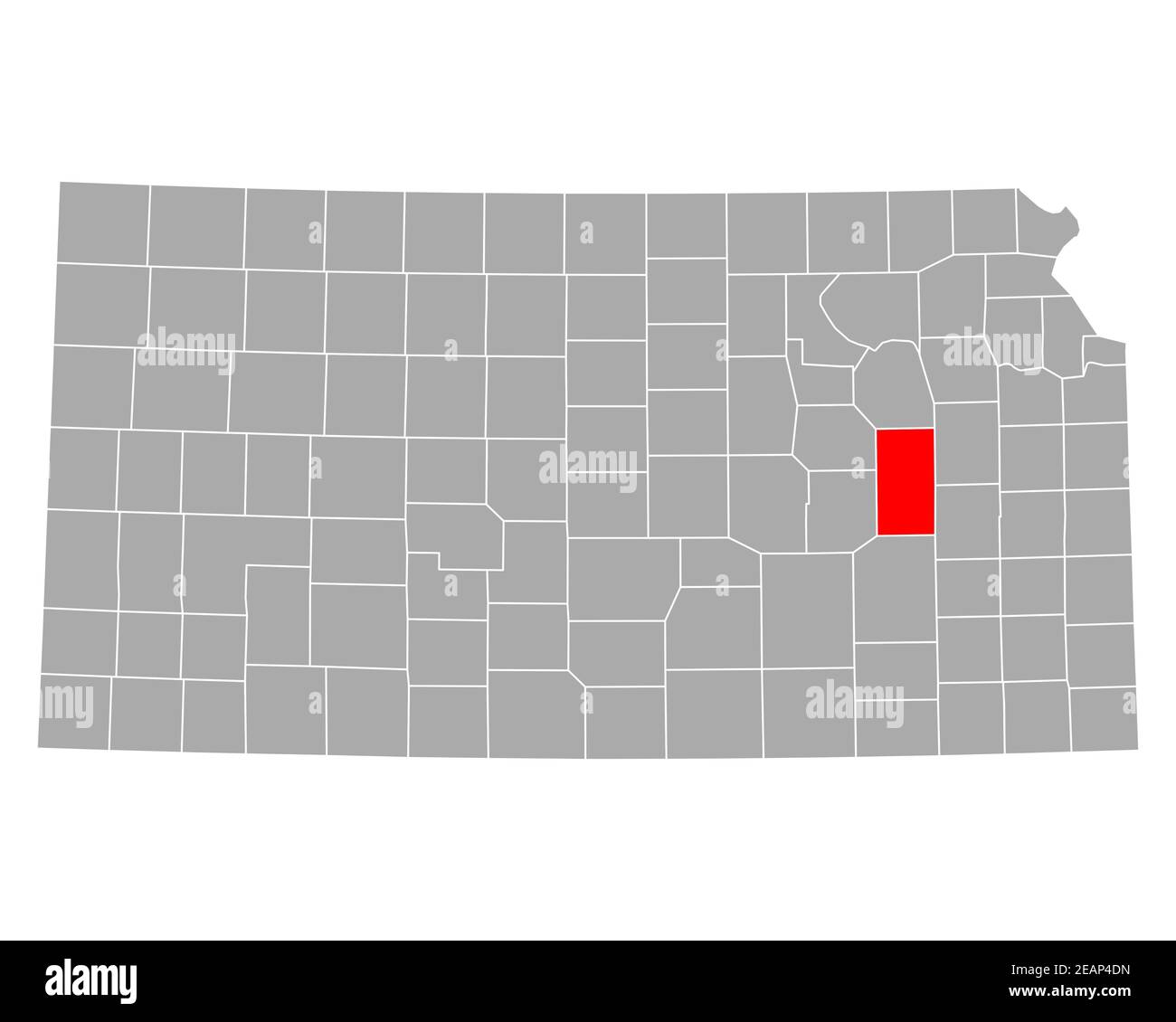 Map of Lyon in Kansas Stock Photo