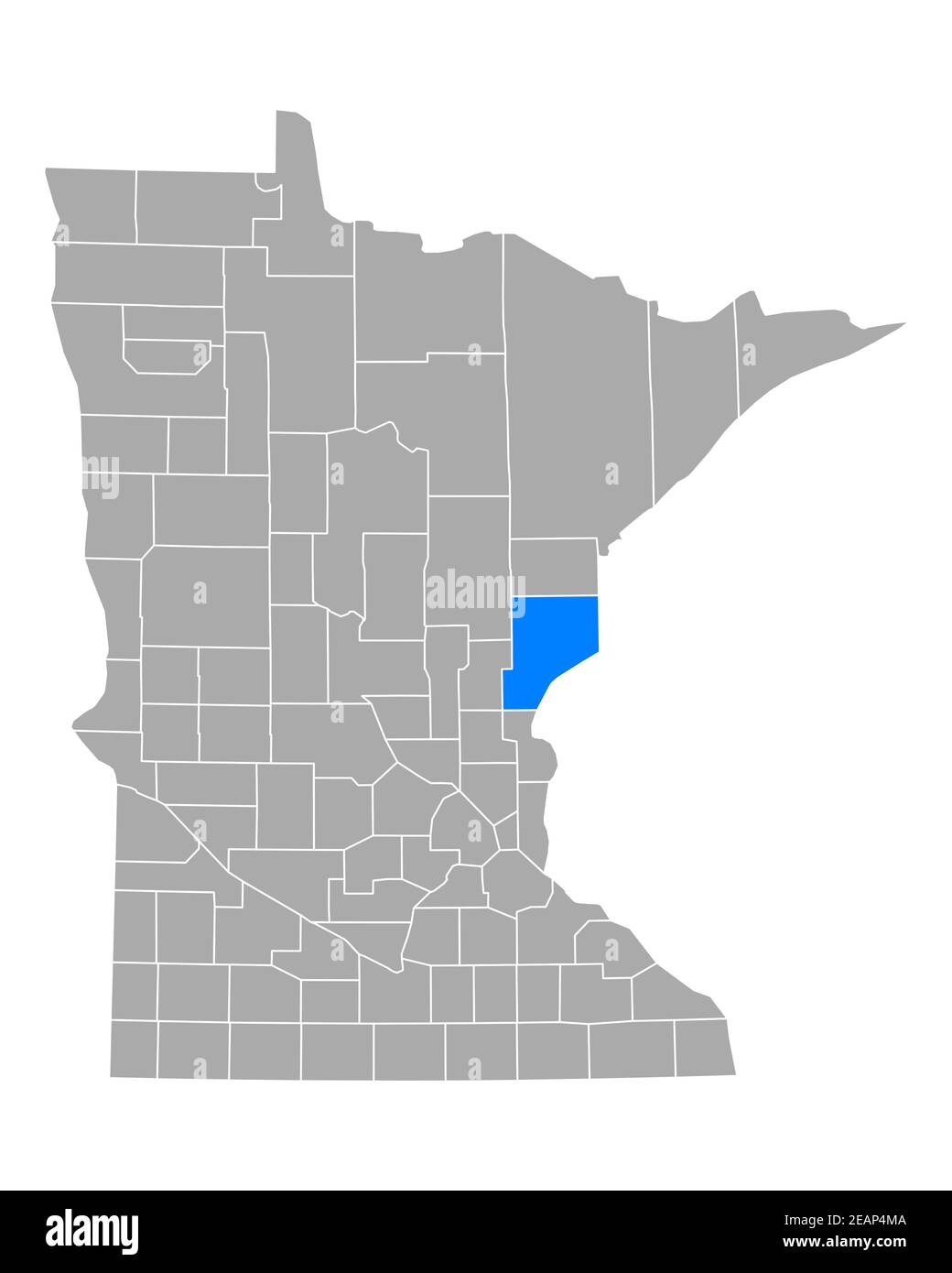 Map of Pine in Minnesota Stock Photo