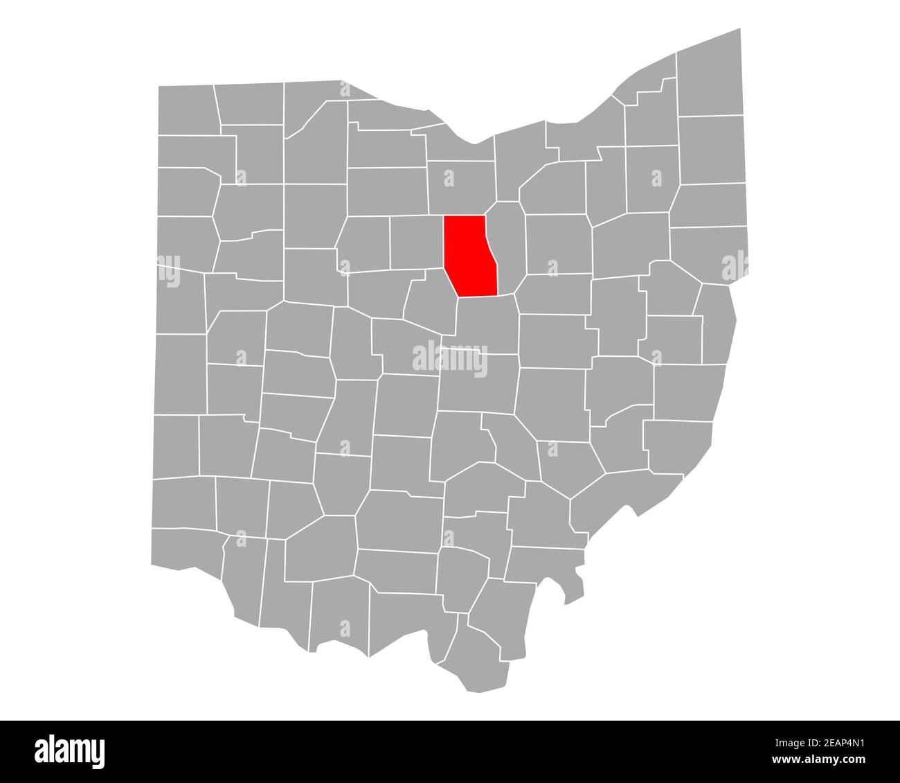 Map of Richland in Ohio Stock Photo