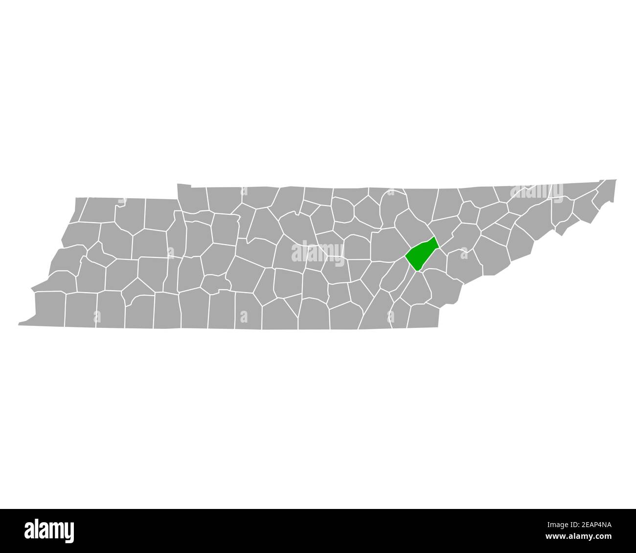 Map of Roane in Tennessee Stock Photo