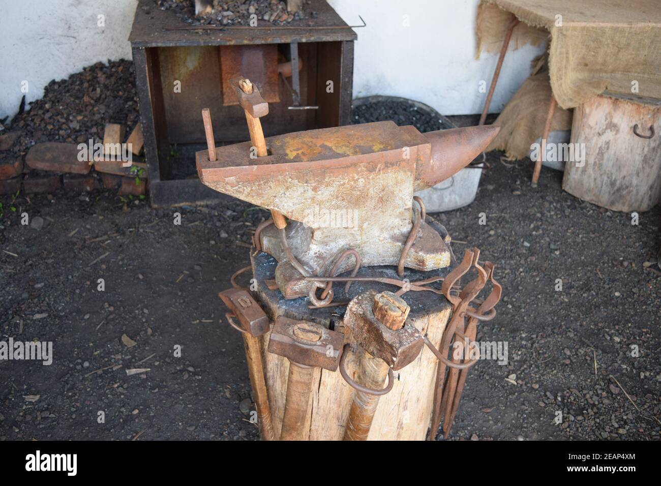 Old forge anvil Stock Photo