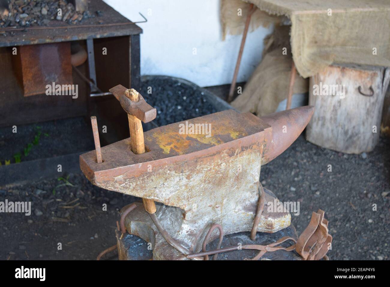 Old forge anvil Stock Photo
