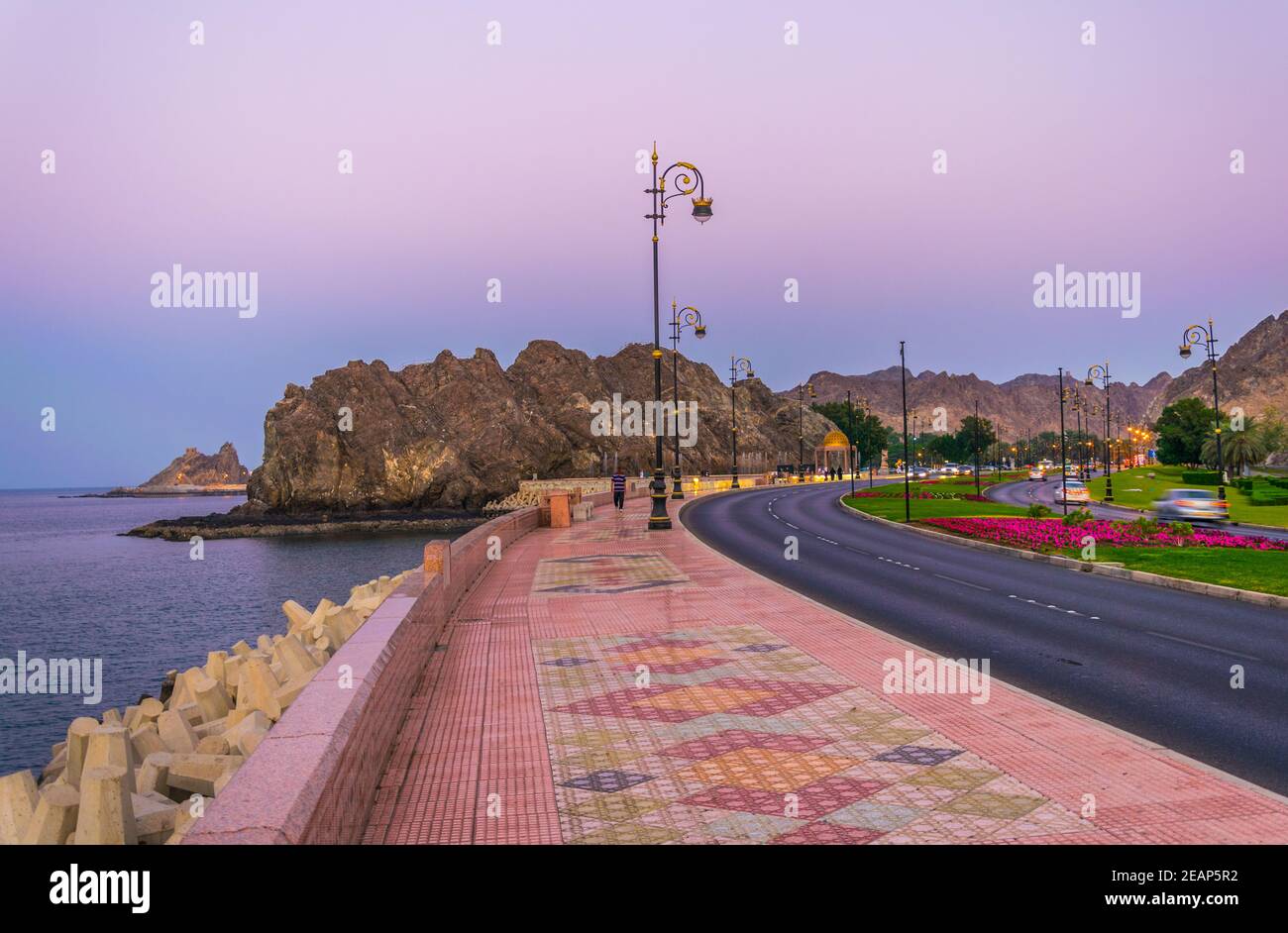 Muscat Mathra View of a fort in Muttrah district of Muscat during sunset, Oman Stock ...