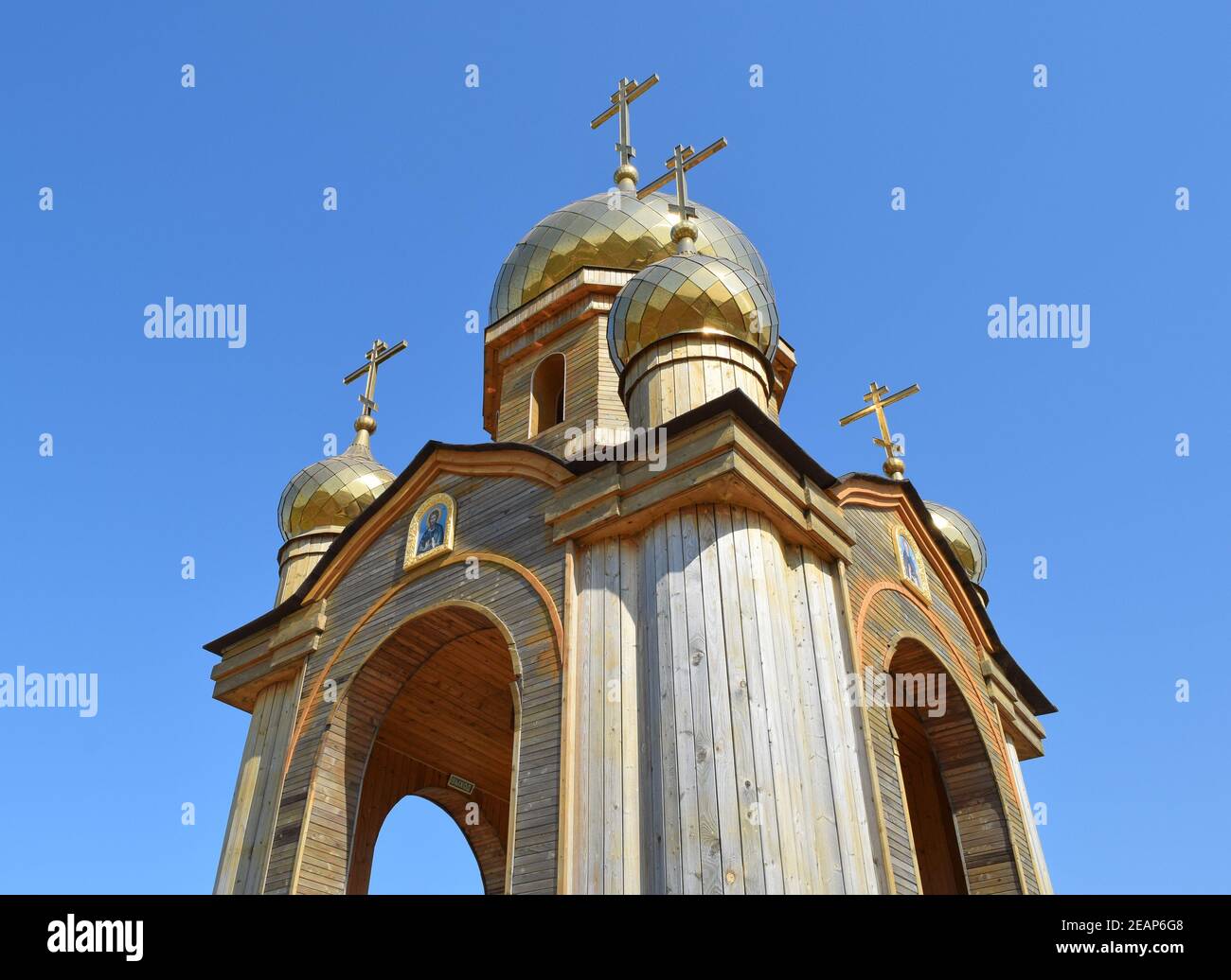 Orthodox chapel on a hill. Tabernacle in the Cossack village of Ataman Stock Photo