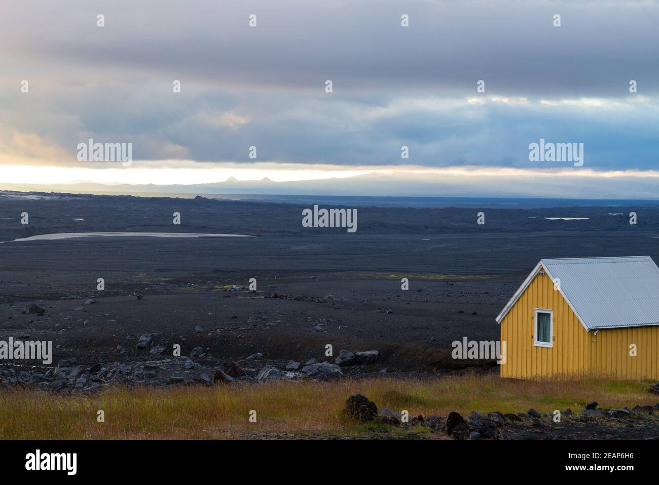 Desolate landscape from Kverfjoll area, Iceland panorama Stock Photo