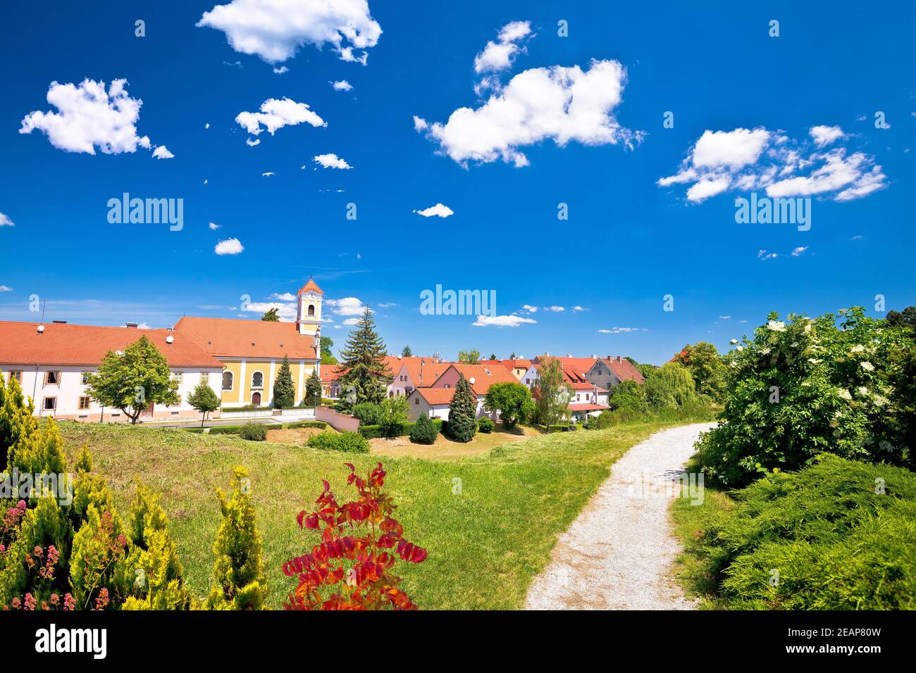 Old baroque town of Varazdin park and architecture view Stock Photo