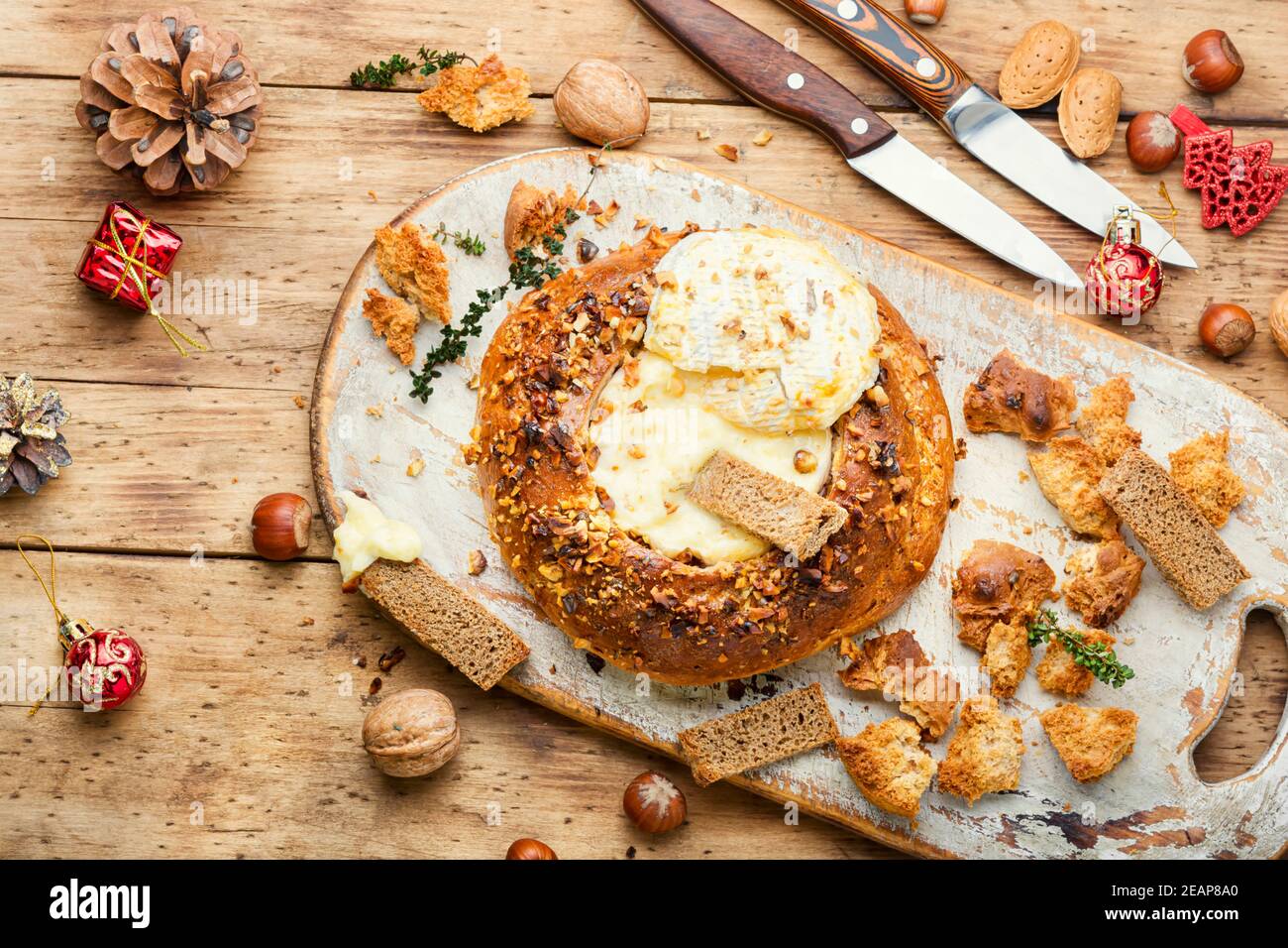 Baked camembert cheese Stock Photo