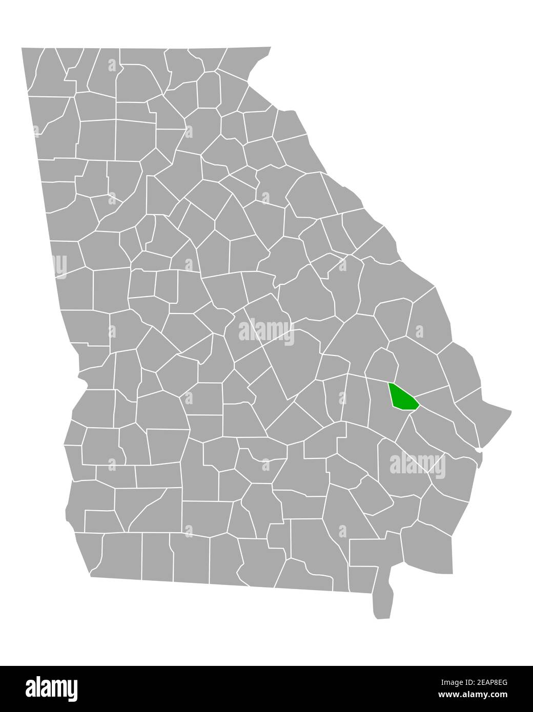 Map of Evans in Georgia Stock Photo