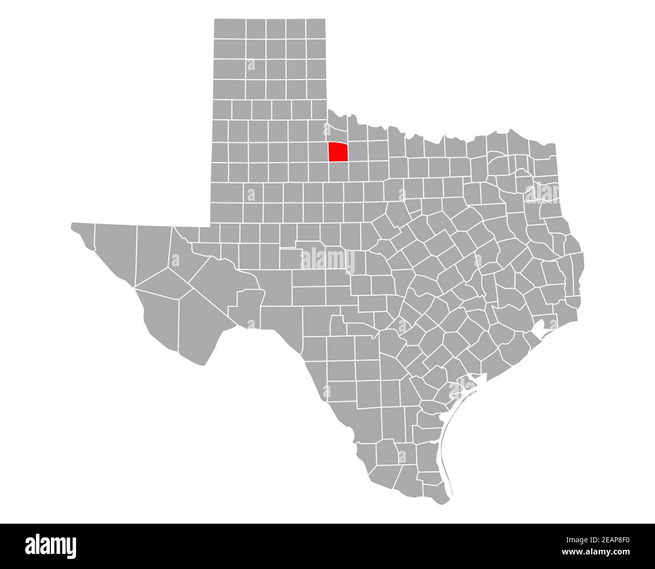 Map of Knox in Texas Stock Photo