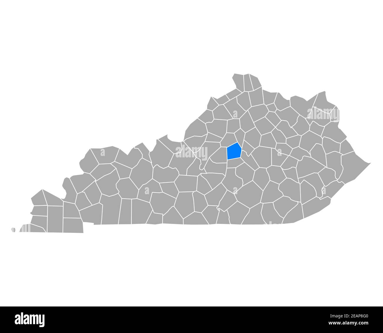 Map of Mercer in Kentucky Stock Photo