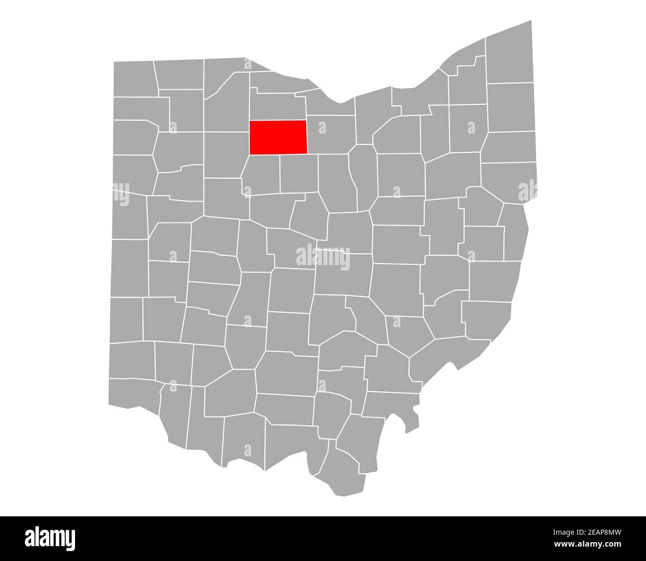 Map of seneca hi res stock photography - Map Of Seneca In Ohio 2EAP8MW