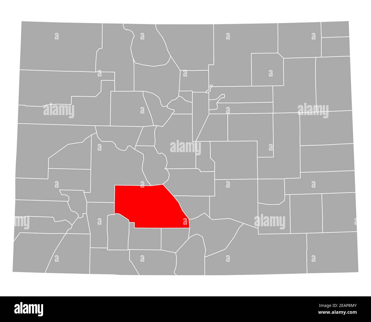 Map of Saguache in Colorado Stock Photo