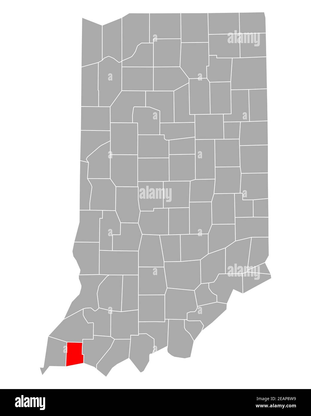 Map of Vanderburgh in Indiana Stock Photo Alamy