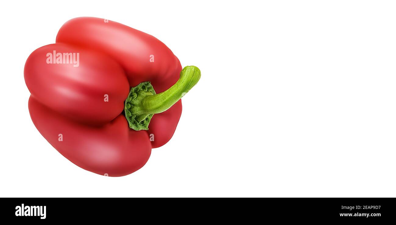 red bell pepper isolated on white background Stock Photo - Alamy
