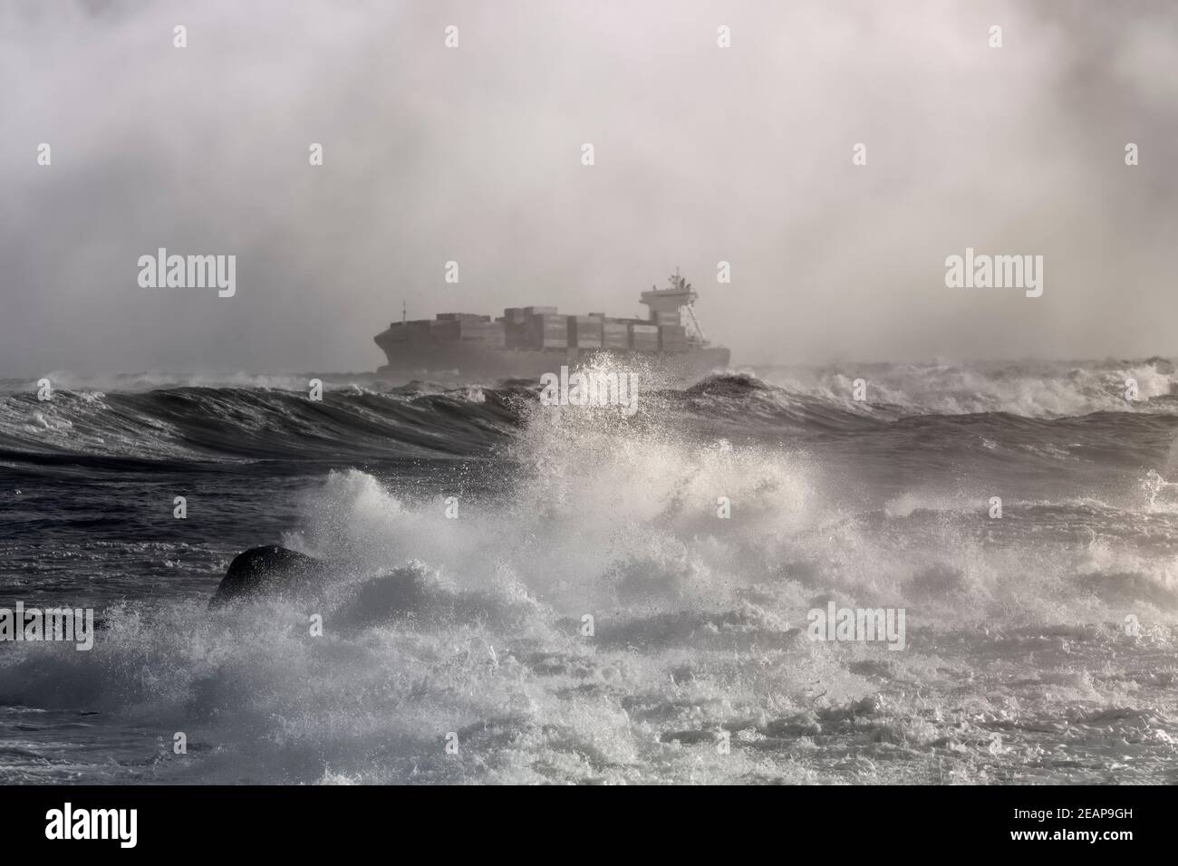 Cargo Ship On A Stormy Sea High Resolution Stock Photography and Images ...