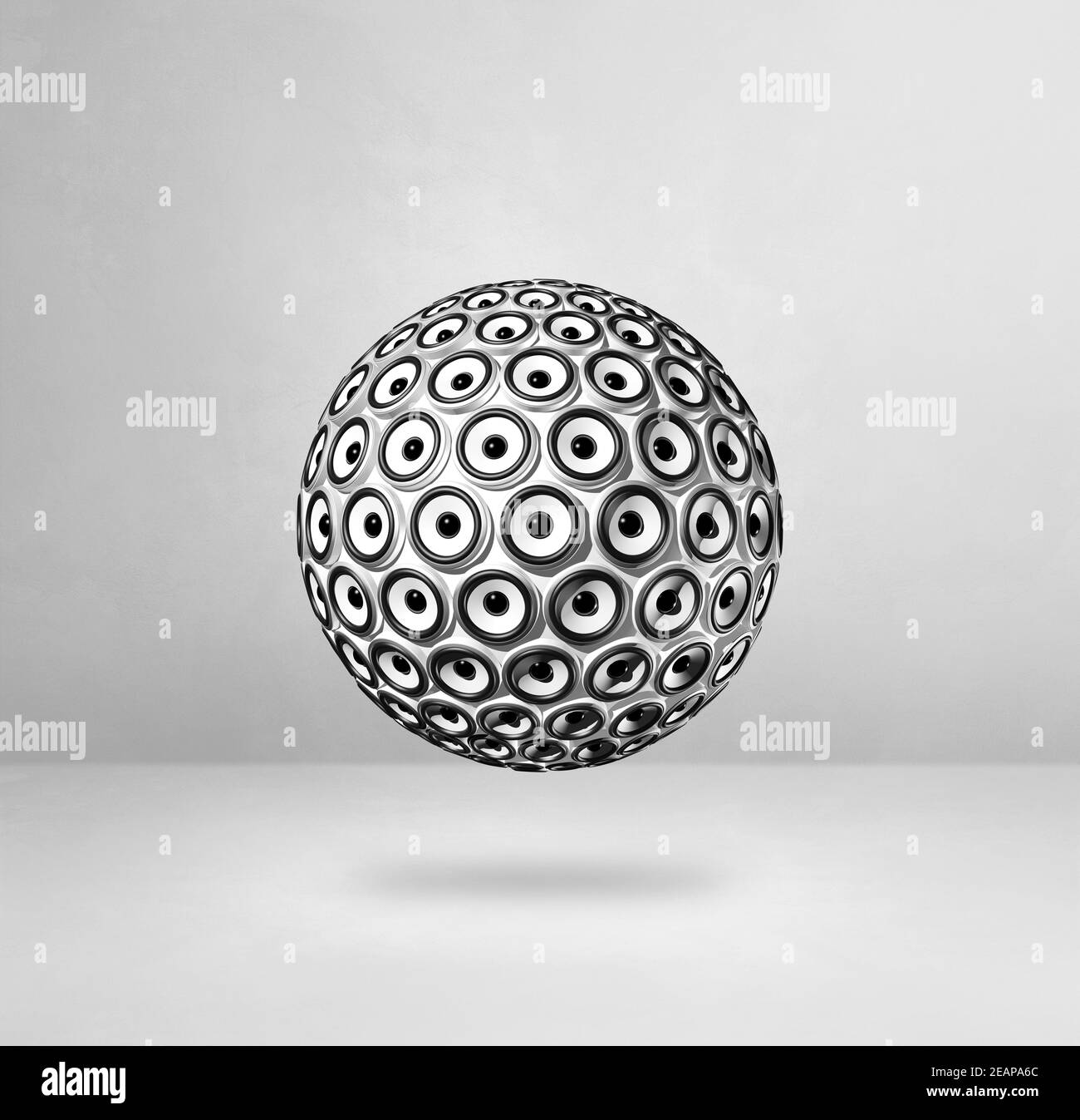 Speakers sphere on a blank studio background Stock Photo