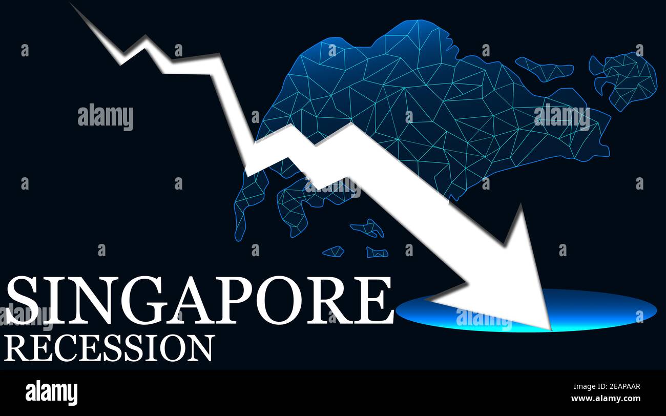 Singapore map with arrow indicated recession Stock Photo Alamy