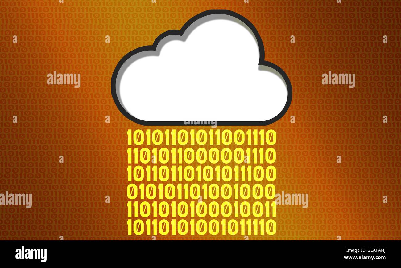 Cloud computing with digital background Stock Photo