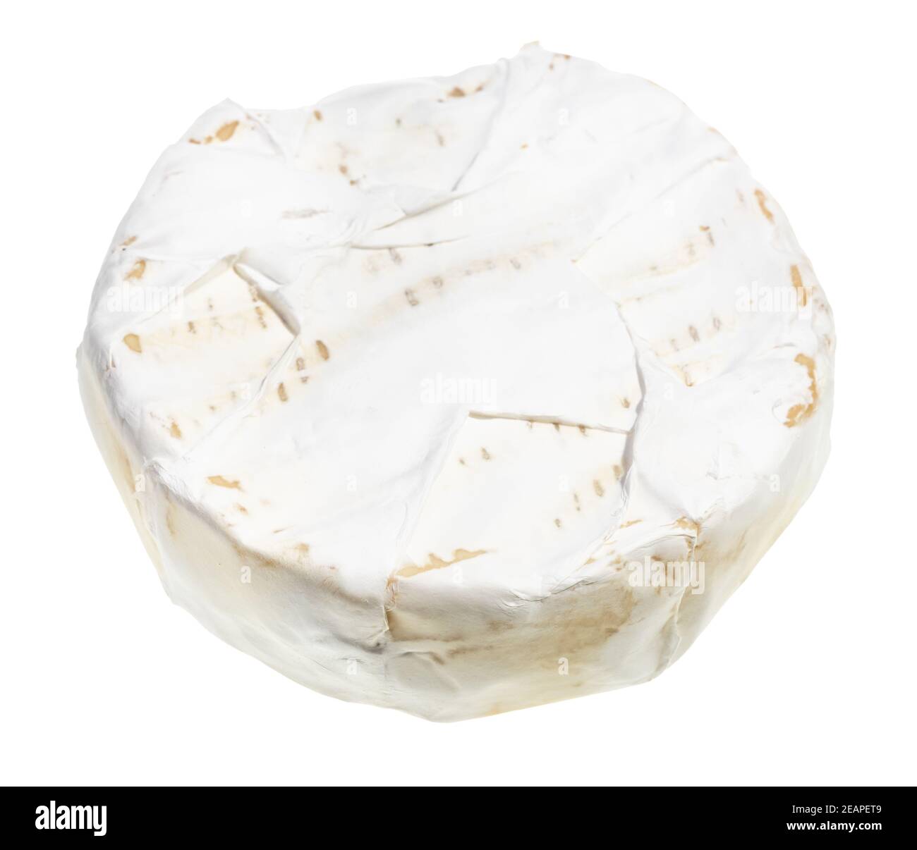 soft cheese with white mold isolated on white Stock Photo