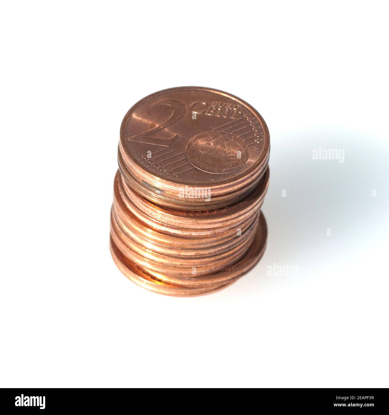 Euromuenzen, zwei cent Stock Photo