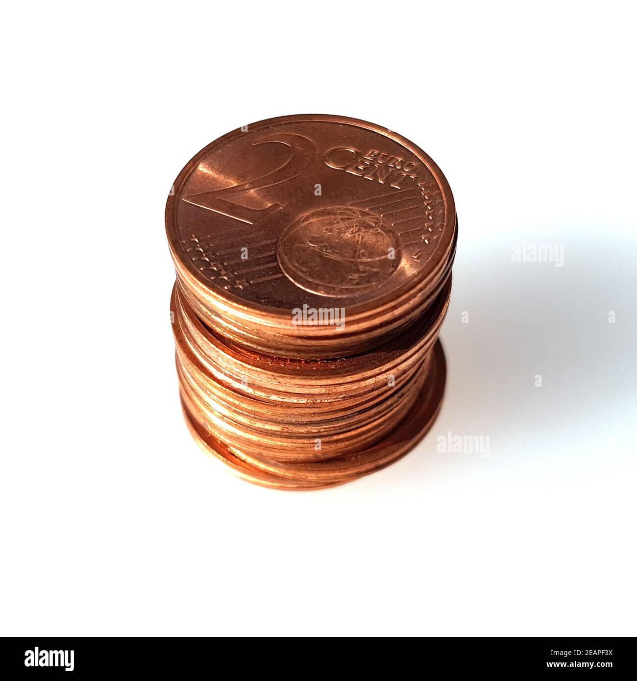 Euromuenzen, zwei cent Stock Photo