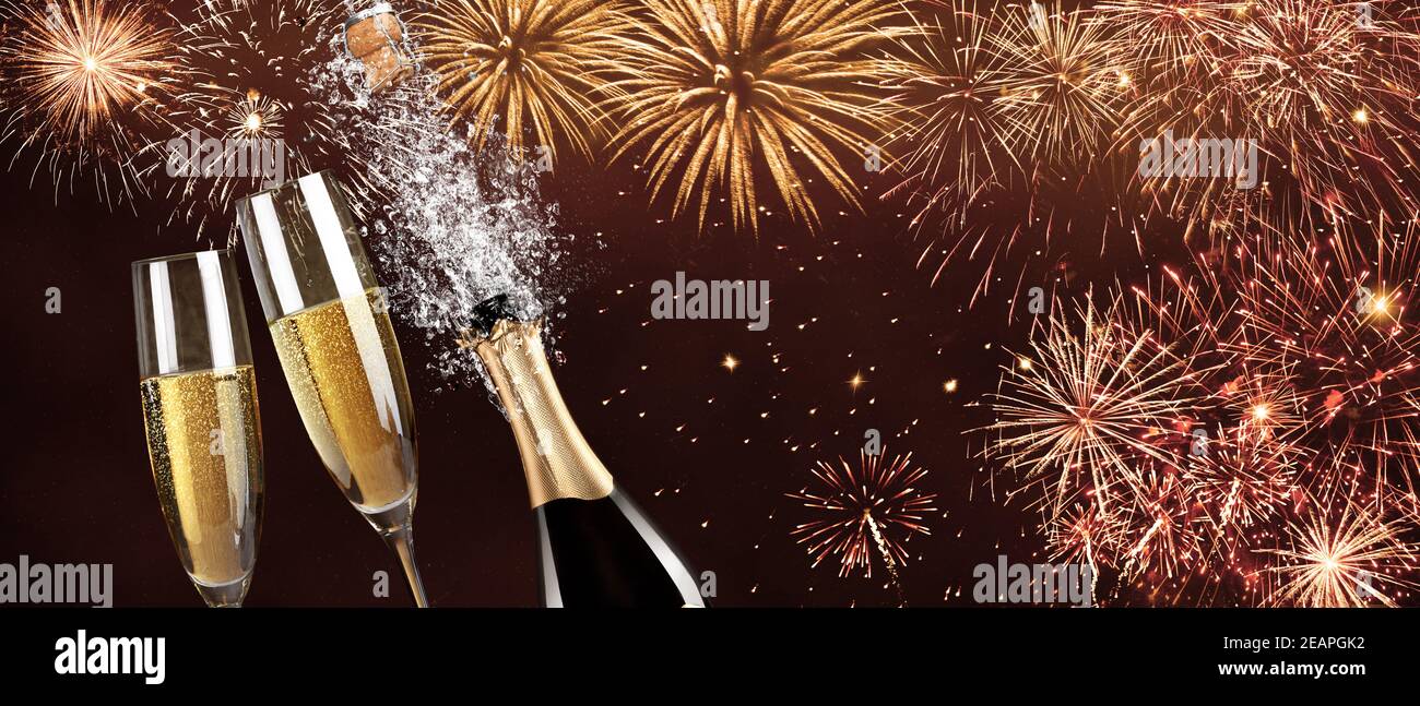 New years eve celebration background with champagne Stock Photo - Alamy