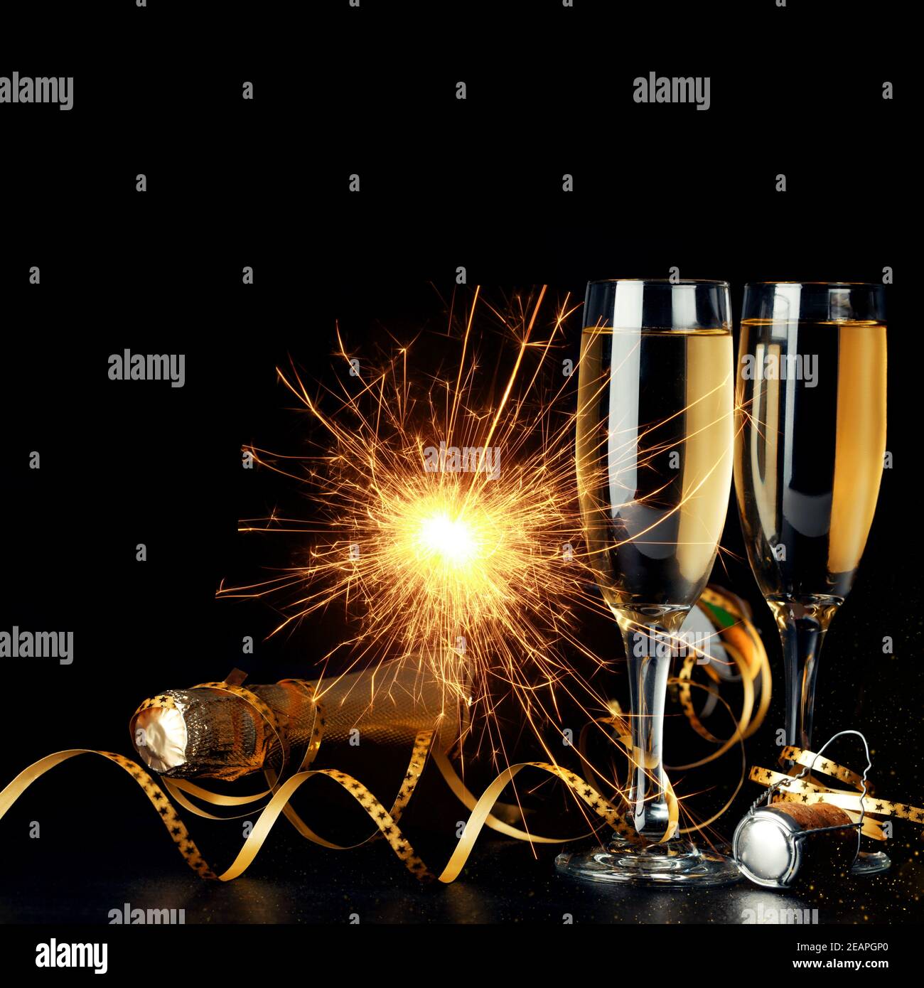 New years eve celebration background with champagne Stock Photo - Alamy