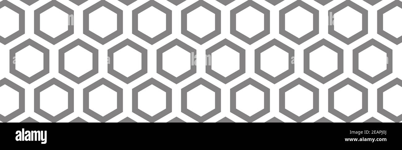 Black hexagons on a white background Stock Photo