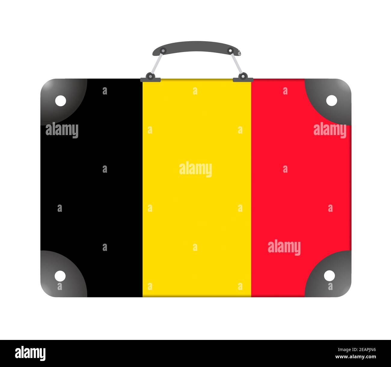Belgium country flag in the form of a travel suitcase on a white background Stock Photo