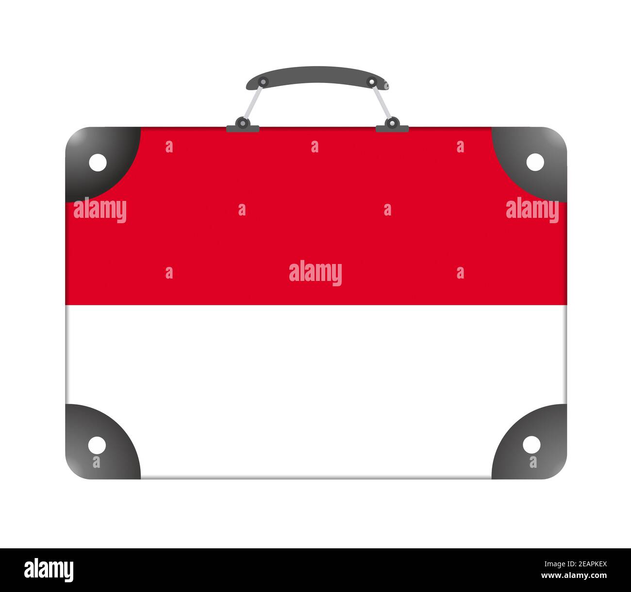 Indonesia flag in the form of a travel suitcase on a white background Stock Photo