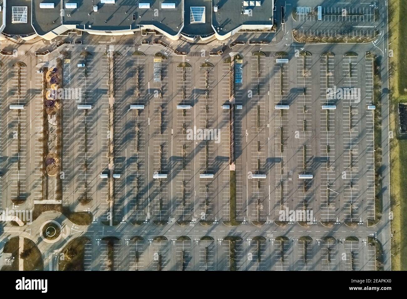 Empty Carpark Aerial Stock Photo
