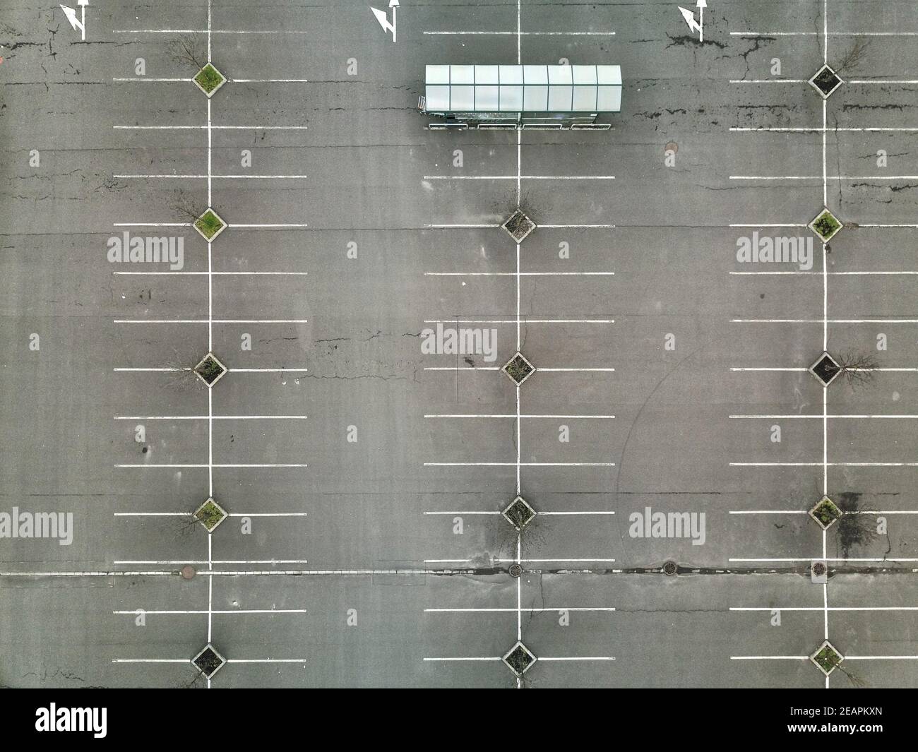 Empty Carpark Aerial Stock Photo